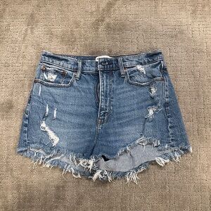 Abercrombie & Fitch Blue Jean Shorts women’s curve love mom short high rise